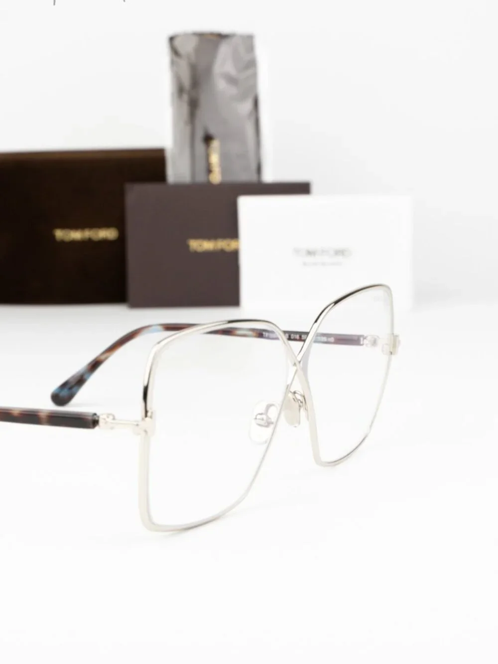 Tom Ford Women Eyeglasses Palladium Butterfly FT5841-B 016 NEW AUTHENTIC